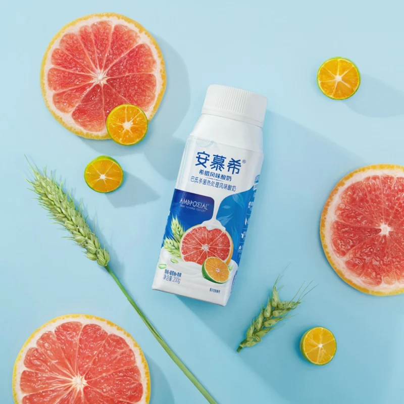 [Self-operated] China AMBPOSIAL Greek flavored yogurt, green orange grapefruit highland barley flavor 200g 1 bottle