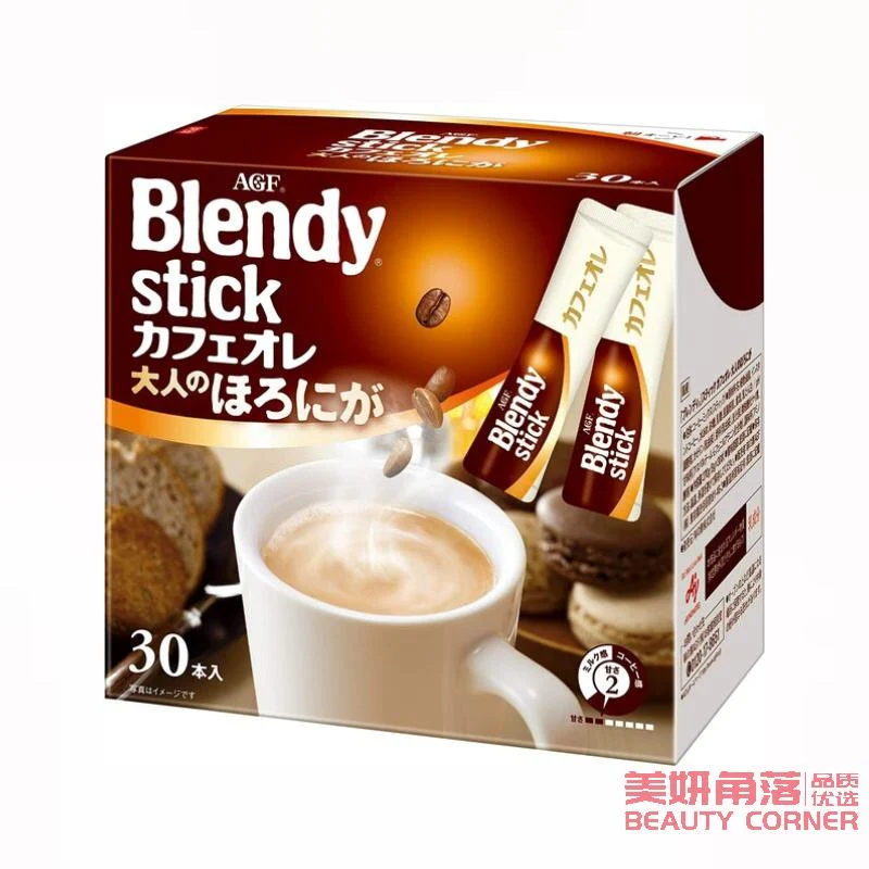 [Self-operated] Japan AGF BLENDY 30-in-XNUMX instant low-sugar, slightly bitter and strong milk coffee XNUMX packs