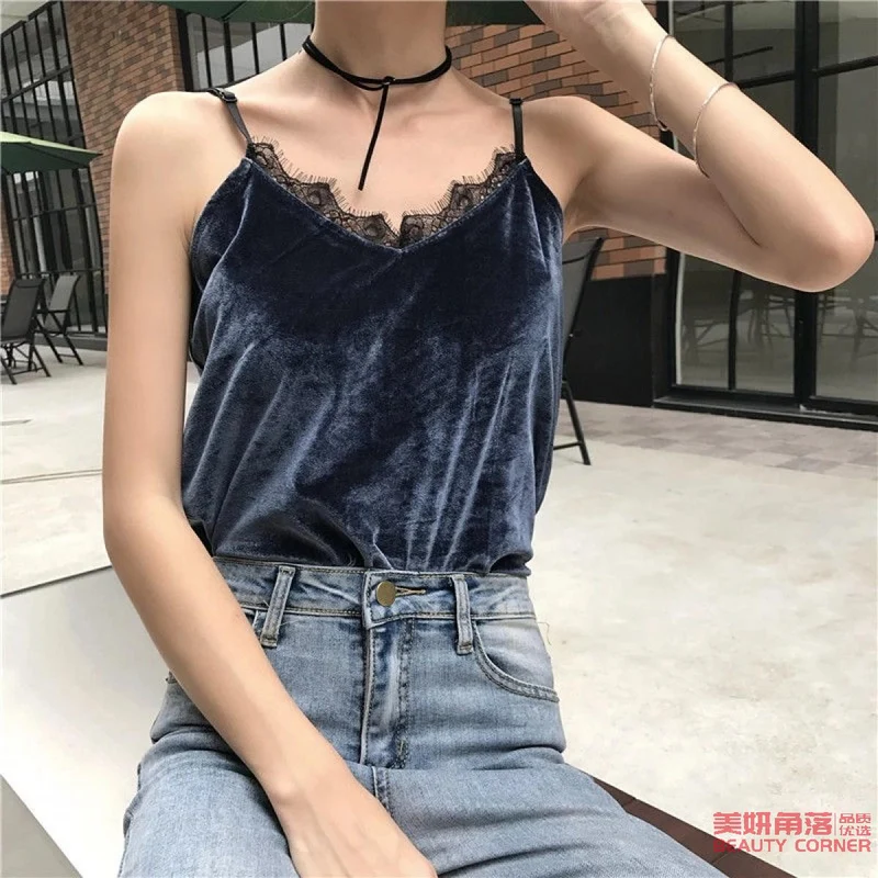 [Self-operated] Women's velvet camisole summer sexy street style vest