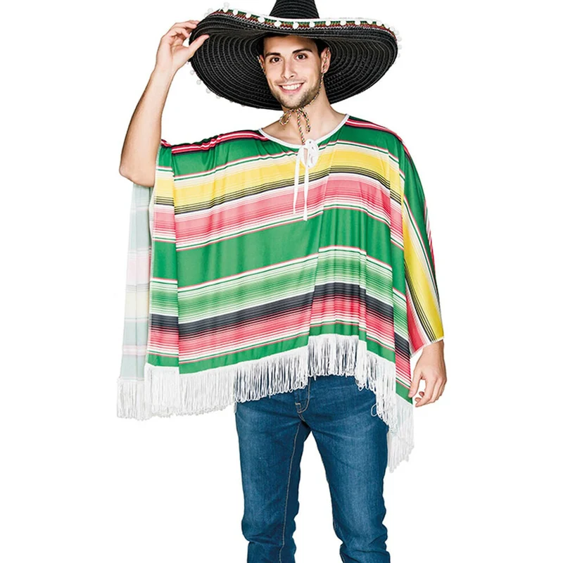 Poncho Mexikaner Vielfarbig