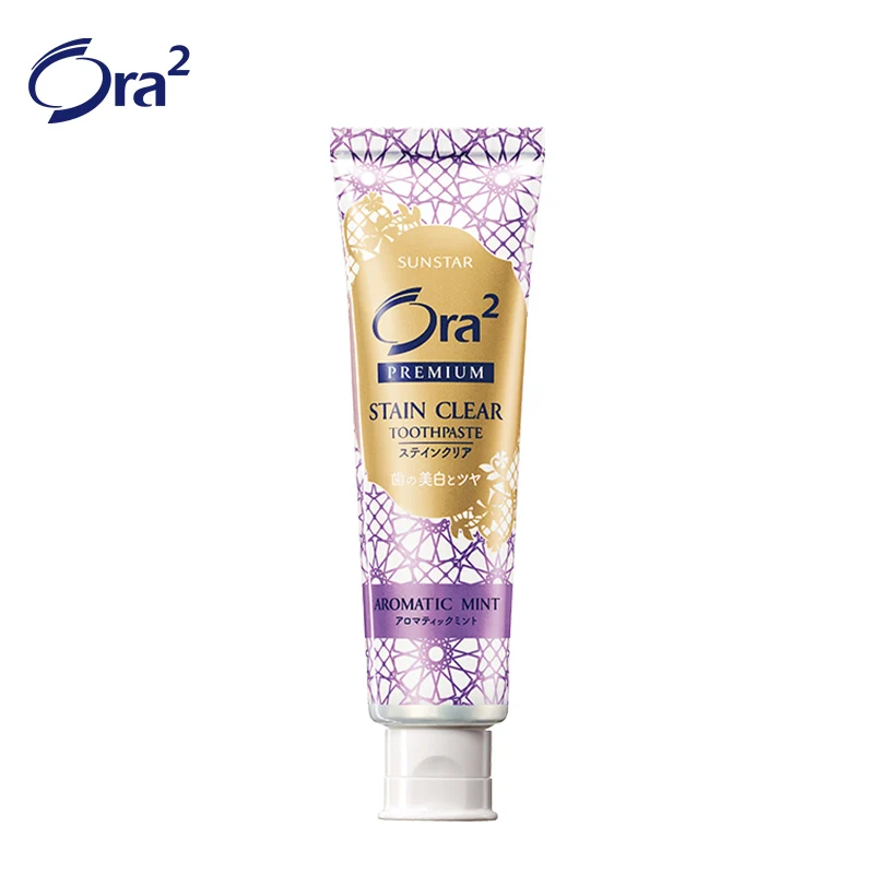 [Self-operated] Japan SUNSTAR Ora2 Haole Teeth Whitening Pure Color Exquisite Toothpaste Lavender Mint Flavor 100g Removes odor, smoke stains, prevents decay, whitens and freshens breath