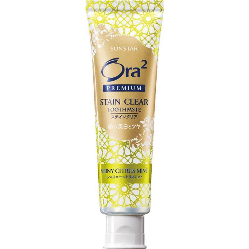 [Self-operated] Japan SUNSTAR Ora2 Haole Teeth Whitening Pure Color Exquisite Toothpaste Citrus Mint Flavor 100g Removes odor, tobacco stains, prevents cavities, whitens and freshens breath
