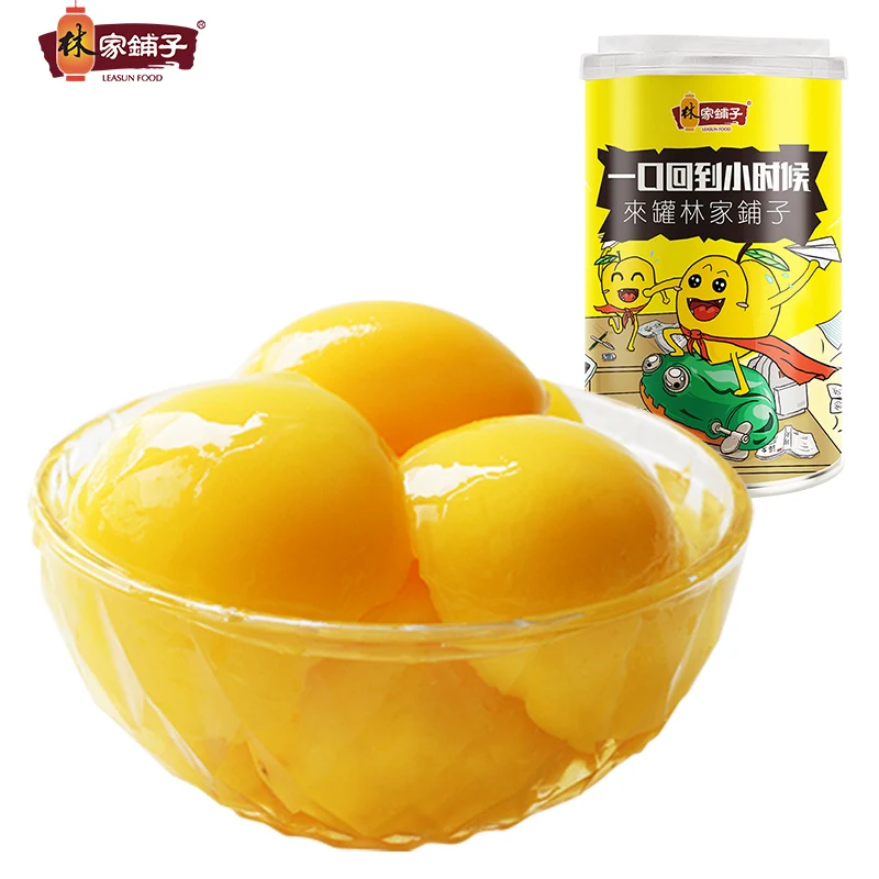 [Self-operated] China LEASUN Linjiapu canned yellow peaches in sugar water 425g pure sugar half large yellow peaches