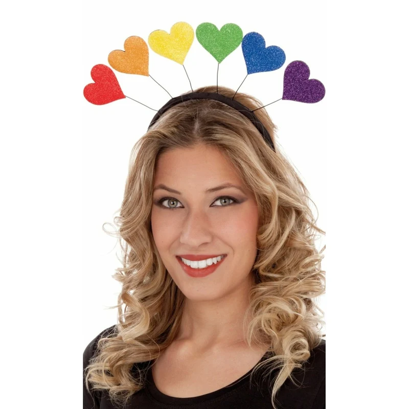 Herzen Haarreif Regenbogen