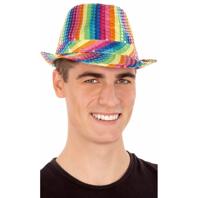 Regenbogenhut mit Pailletten