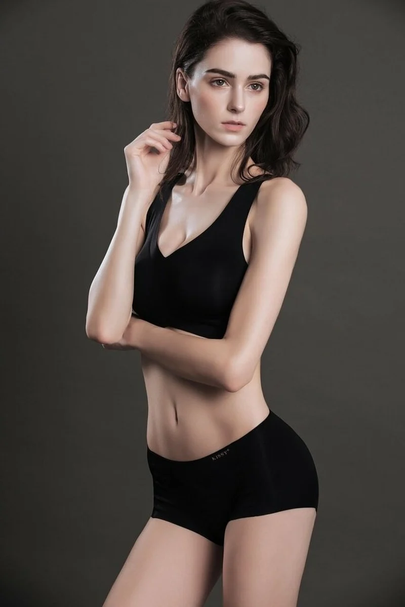 [Self-operated] Chinese KISSY Vest style no-wire seamless underwear, sports yoga bra, comes with panties and chest pads, multiple colors available