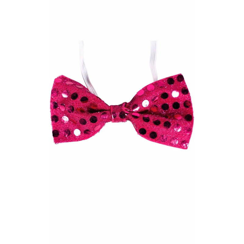 Fliege mit Pailletten Fuchsie