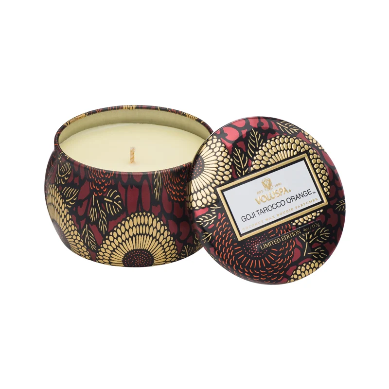 [Self-operated] American VOLUSPA small tin can scented candle 113g GOJI TAROCCO ORANGE-wolfberry and tarocco blood orange, long-lasting fresh air in the bedroom, soothing and sleeping, romantic atmosphere, great gift