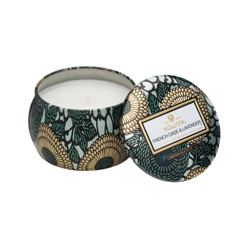 [Self-operated] American VOLUSPA small tin can scented candle 113g FRENCH CAD&LAVENDER French juniper and lavender, long-lasting fresh air in the bedroom, soothing and sleeping, romantic atmosphere, great gift