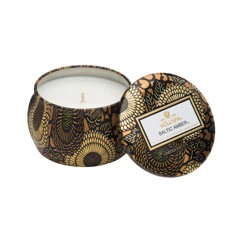 [Self-operated] American VOLUSPA small tin can scented candle 113g BALTIC AMBER-Baltic Amber, long-lasting fresh air in the bedroom, soothing and sleeping, romantic atmosphere, great gift