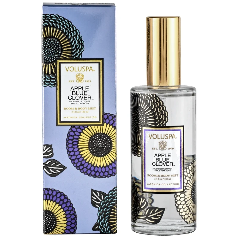 [Self-operated] American VOLUSPA indoor aromatherapy body fragrance dual-purpose spray 100ml APPLE BLUE CLOVER-Apple and blue clover, long-lasting fresh air in the bedroom, soothing and sleeping, romantic atmosphere, great gift