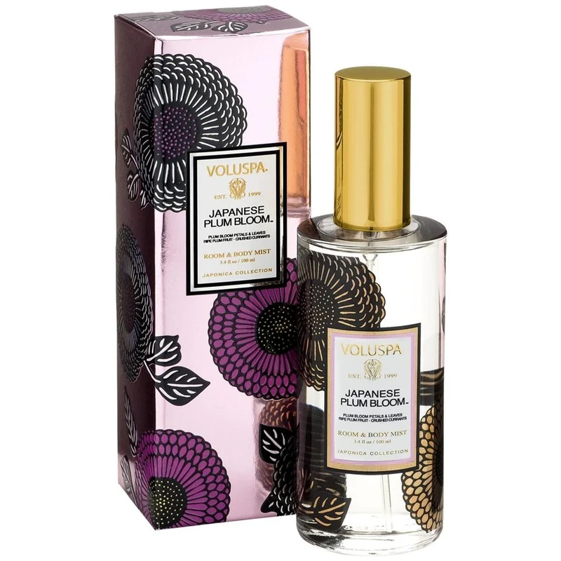 [Self-operated] American VOLUSPA indoor aromatherapy body fragrance dual-purpose spray 100ml JAPANESE PLUM BLOOM-Japanese plum, long-lasting fresh air in the bedroom, soothing and sleeping, romantic atmosphere, great gift