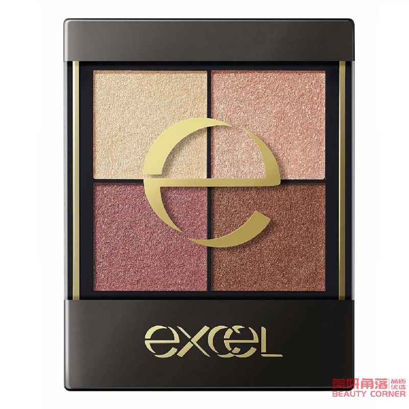 [Self-operated] Japanese EXCEL True Colors Four-Color Eyeshadow 3.5g CS03 Dusk Rose Pearlescent Glitter Lazy Eyeshadow Palette
