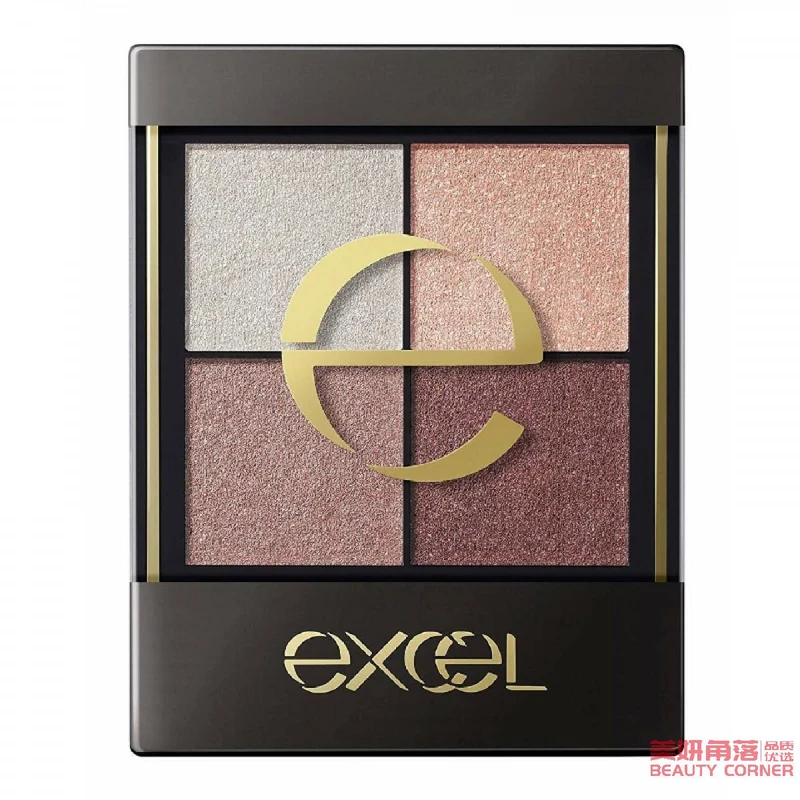 [Self-operated] Japanese EXCEL True Colors Four-Color Eyeshadow 3.5g CS04 Purple Sun Pearlescent Glitter Lazy Eyeshadow Palette