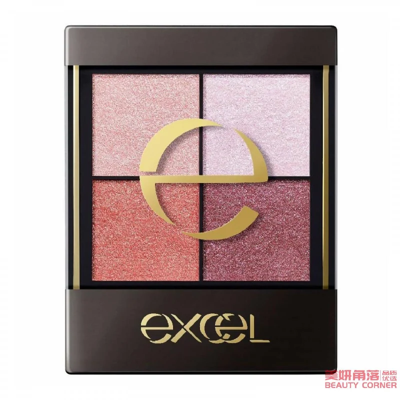 [Self-operated] Japan EXCEL Shine Four Color Eyeshadow 3.5g CS07 Pattern Orange Purple Pearlescent Glitter Lazy Eyeshadow Palette