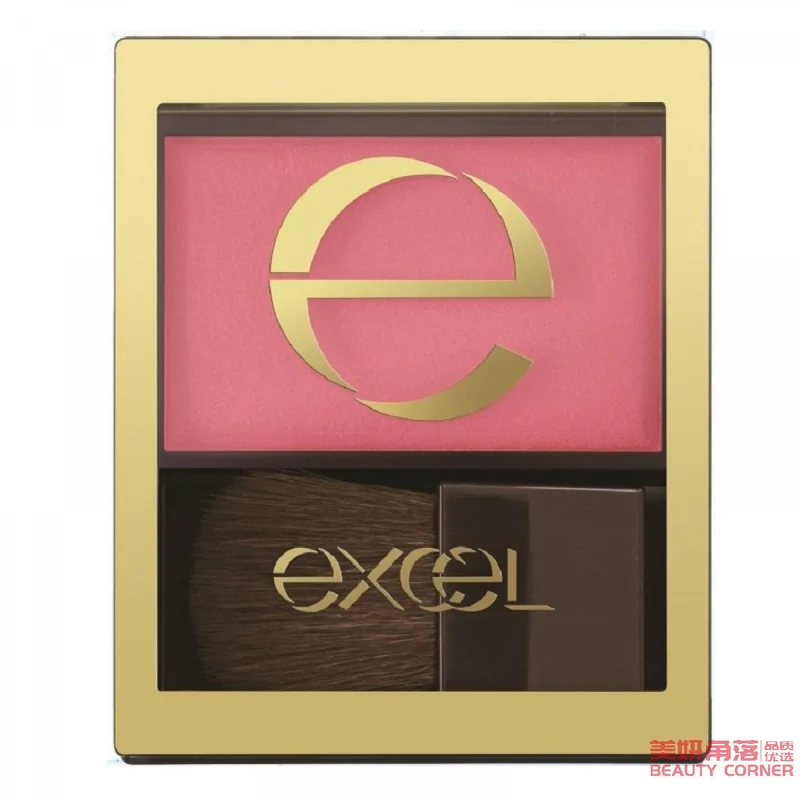 [Self-operated] Japan EXCEL silk satin blush RC01 rose pink moisturizing natural nude makeup single color with brush