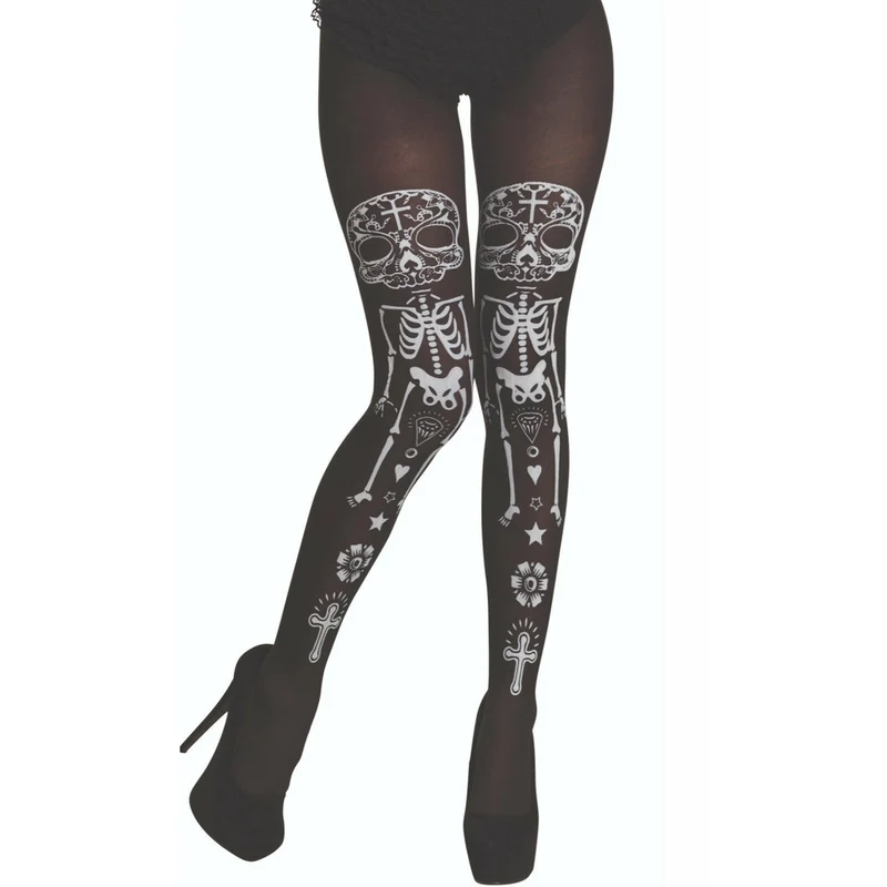 Strumpfhose Skelett Catrina