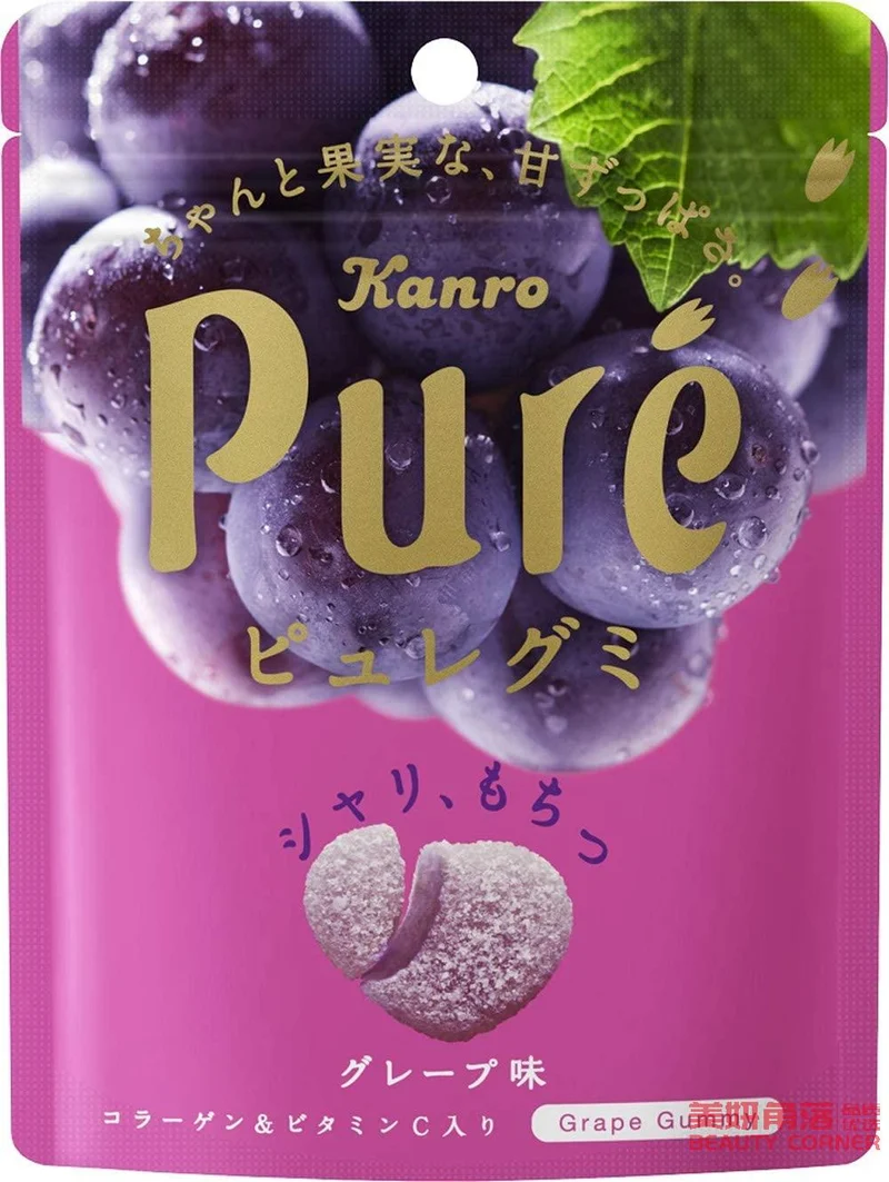 [Self-operated] Japan KANRO Pure Fruit Juice Gummy Vitamin C Love Gummy Purple Grape Flavor 56g