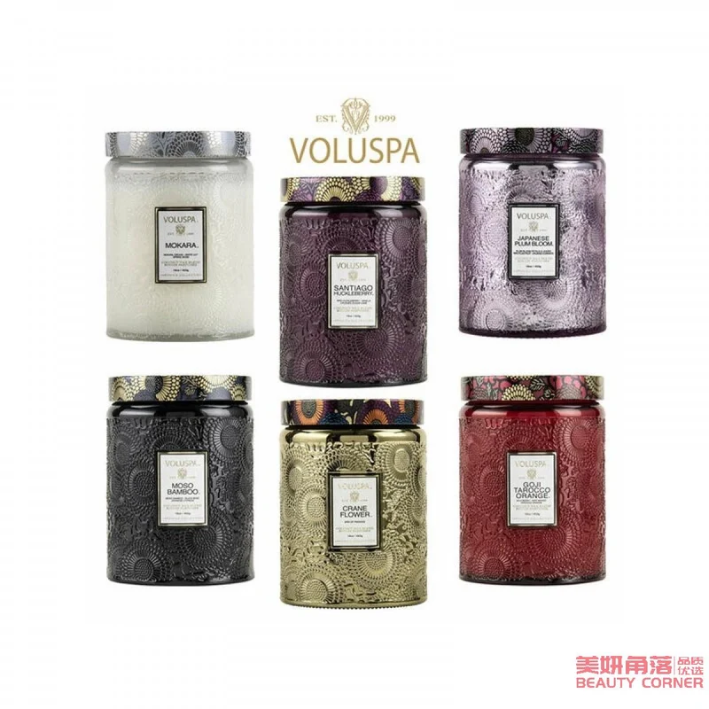 [Self-operated] American VOLUSPA Starry Sky Cup Large Relief Scented Candle 510g PERSIMMON & COPAL-Persimmon Tree and Coba, soothing and sleeping, romantic atmosphere, great gift