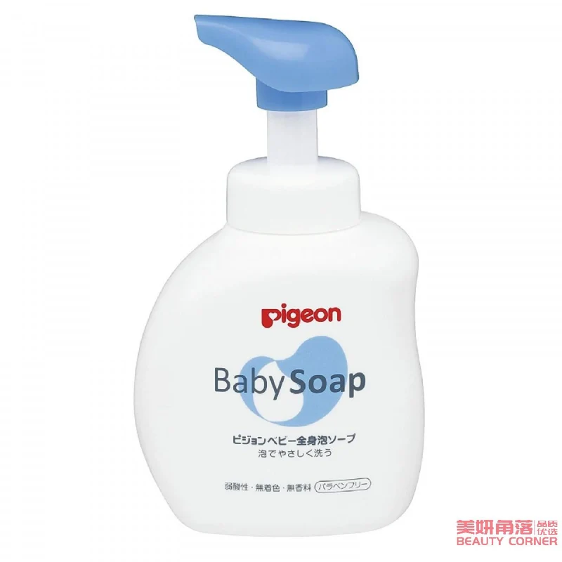 [Self-operated] Japan PIGEON Newborn Baby Bubble Shampoo and Shower Gel 2 in 1 Blue Refreshing Unscented 500ml