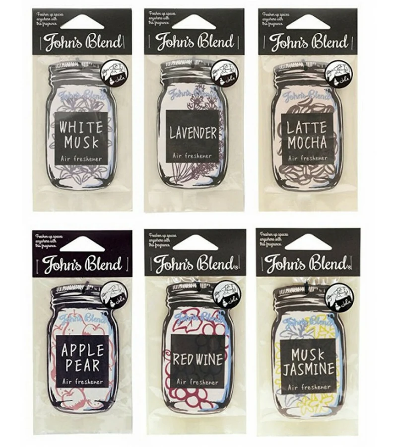 [Self-operated] Japan's John's Blend Car Indoor Wardrobe Air Freshener Small Fresh Style Perfume Fragrance Diffuser Hanging Card 1 Pack RED WINE Red Wine Fragrance