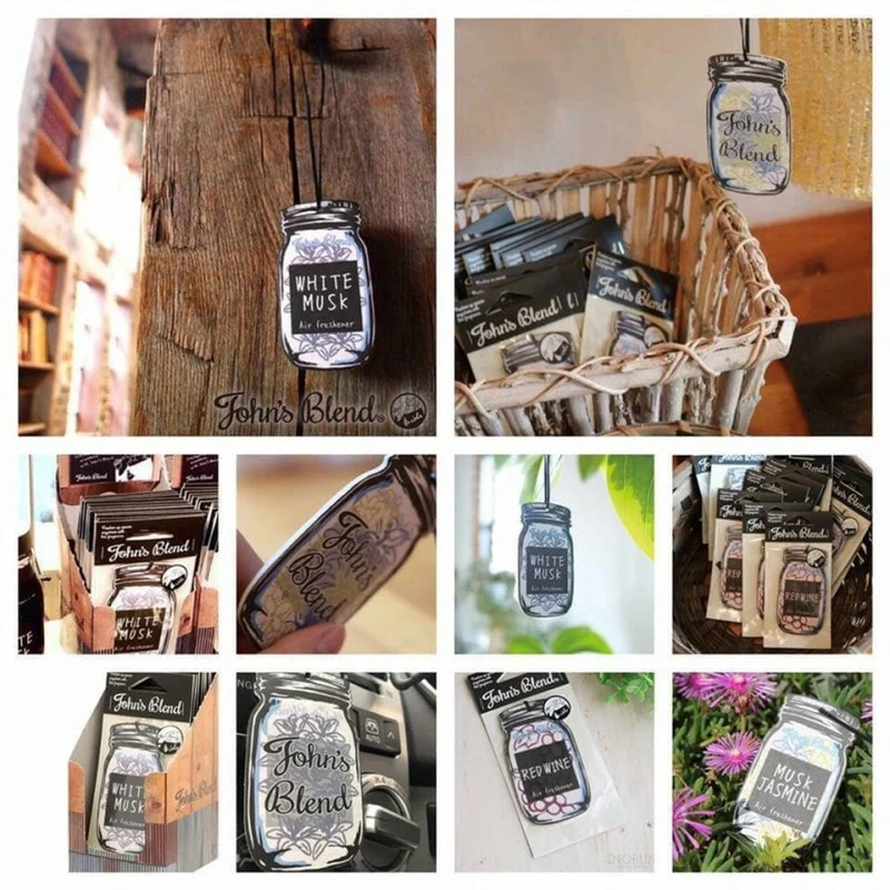[Self-operated] Japan's John's Blend Car Indoor Wardrobe Air Freshener Small Fresh Style Perfume Fragrance Diffuser Hanging Card 1 Pack RED WINE Red Wine Fragrance