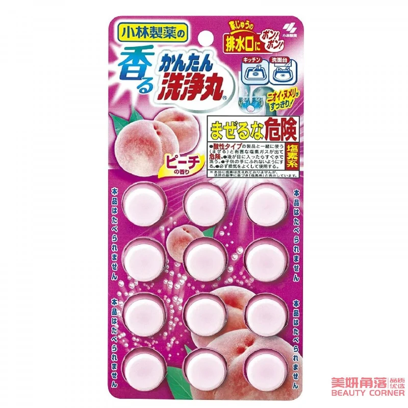 [Self-operated] Japan's KOBAYASHI Kobayashi Pharmaceutical Bathroom Kitchen Drainage Pipe Toilet Unblocking Cleaning Pills 12 Tablets Peach Fragrance