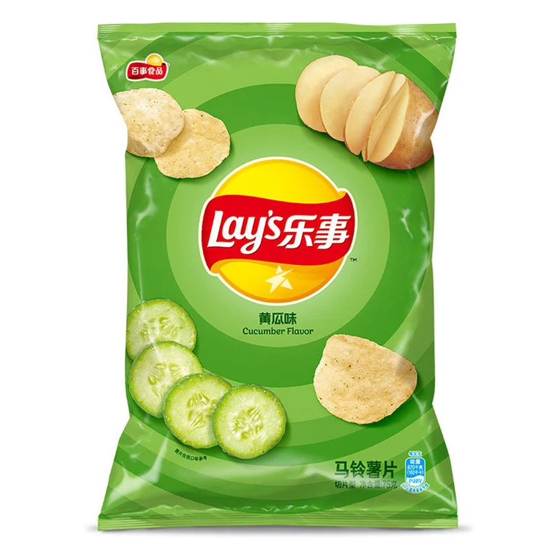 [Self-operated] China Pepsi LAY'S Potato Chips Cucumber Flavor 70g/bag