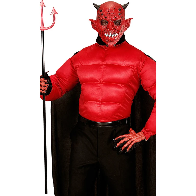 Teufel mit Hörner Maske aus Latex