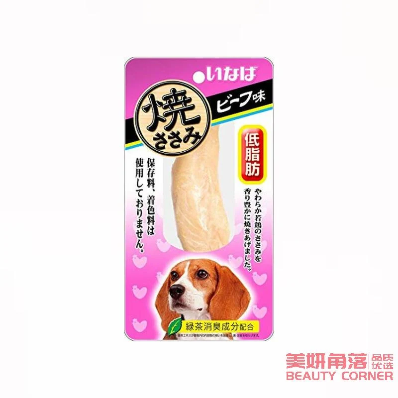 [Self-operated] Japanese INABA Dog Snacks for Dogs, Grilled Chicken Breast, Teeth Cleaning and Molaring Meat Strips, Nutritious Dog Meat Strips, 1 Pack, Pork Bone Soup Flavor