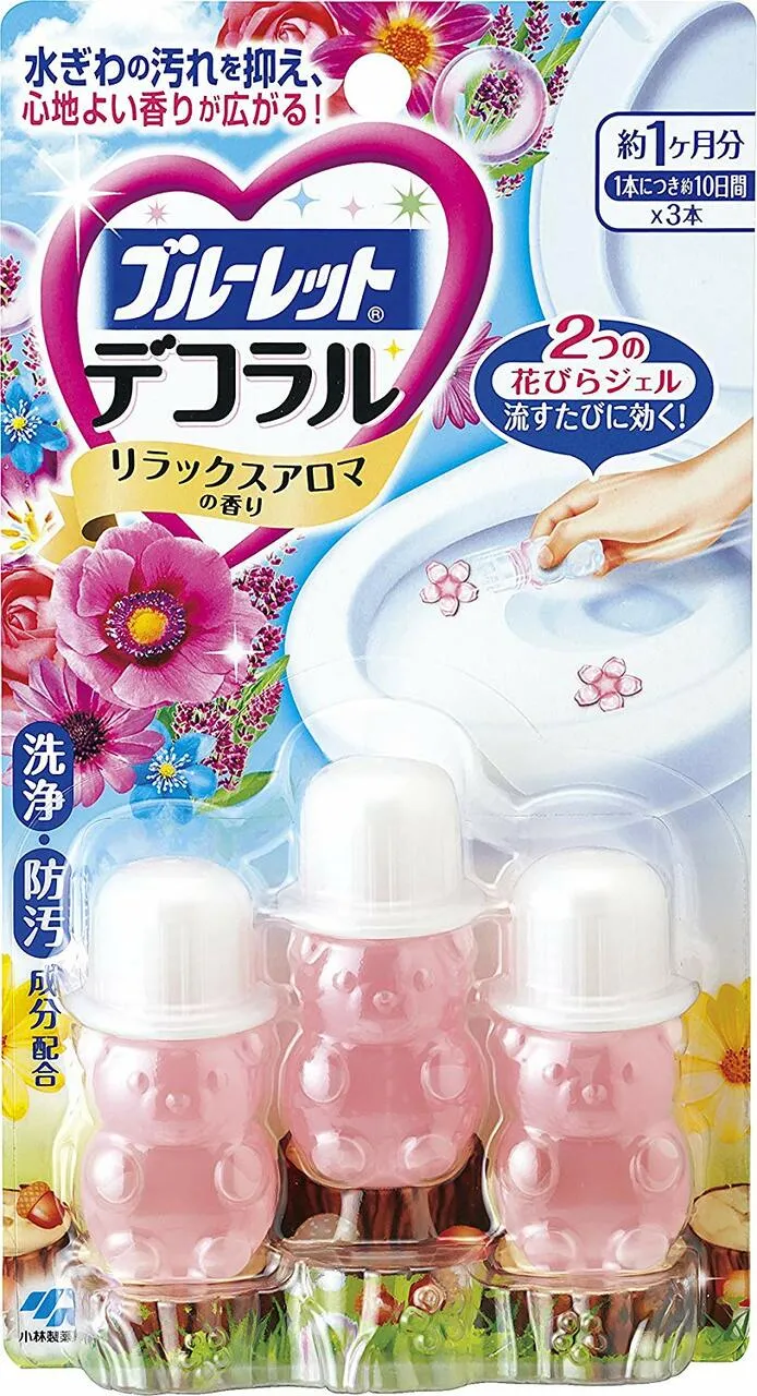 [Self-operated] Japan's KOBAYASHI Kobayashi Pharmaceutical Petal Toilet Cleaning Gel Elegant Floral Scent 3 Pack 22.5g