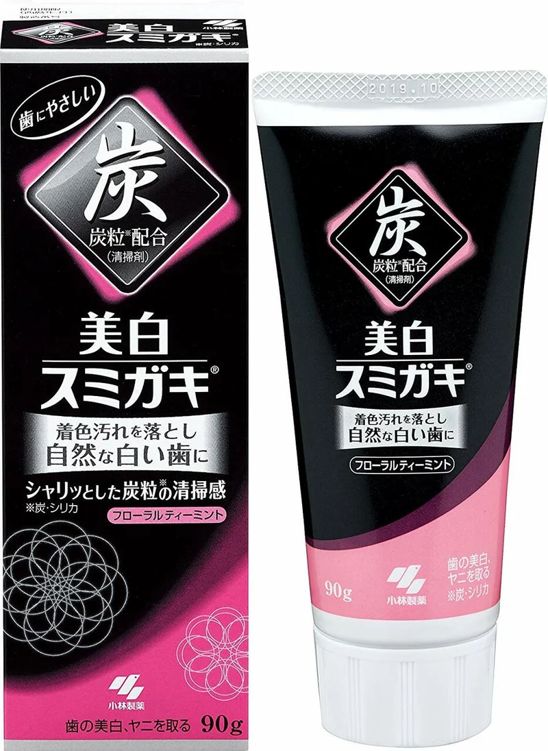[Self-operated] Japan's KOBAYASHI Kobayashi Pharmaceutical Charcoal Whitening Toothpaste 90g Herbal Tea Mint Scent Whitening and Stain Removal Fresh Breath