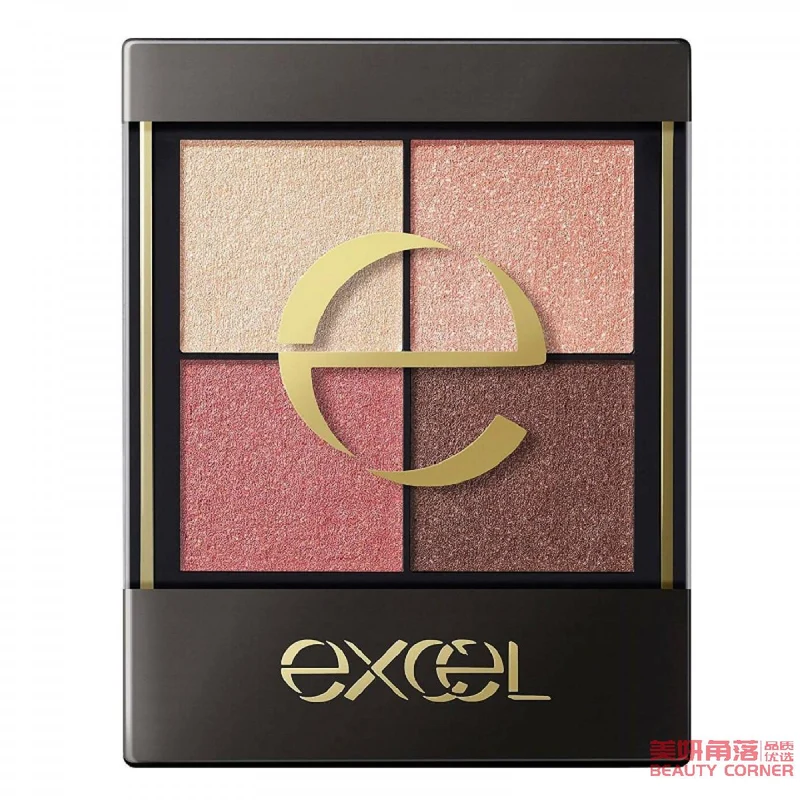 [Self-operated] Japanese EXCEL True Colors Four-Color Eyeshadow 3.5g CS02 Dawn Begonia Pearlescent Glitter Lazy Eyeshadow Palette