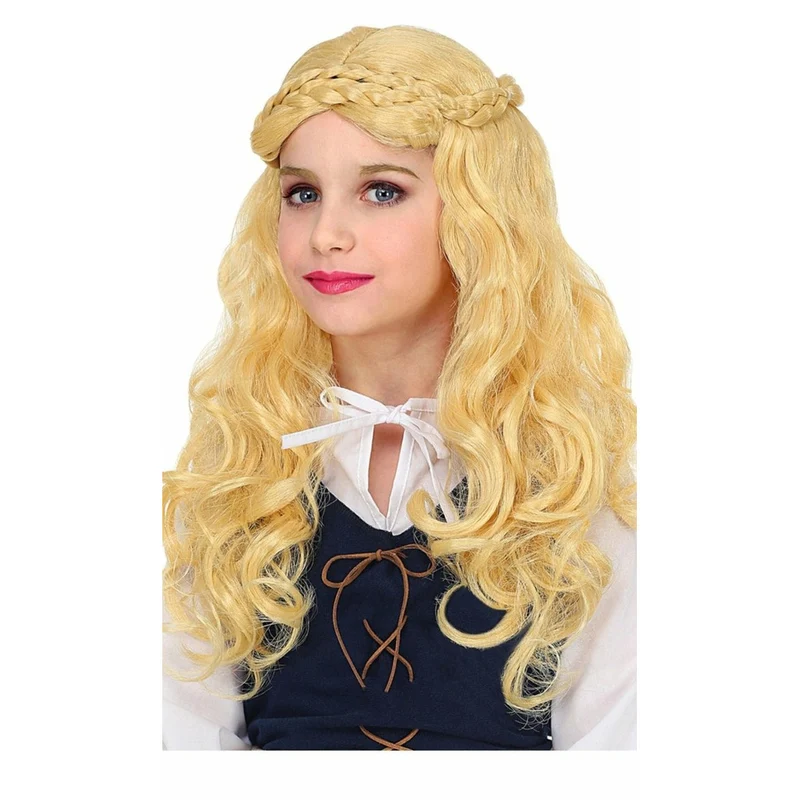 Mittelalterliche blonde Perücke für Kinder