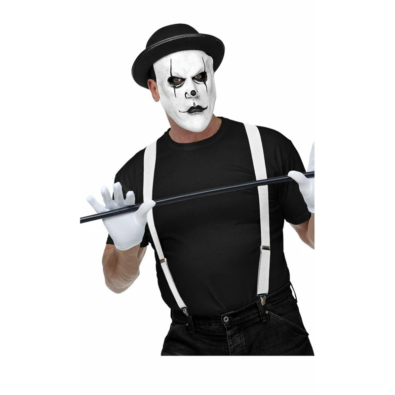 Mime Maske aus Latex mit Melone