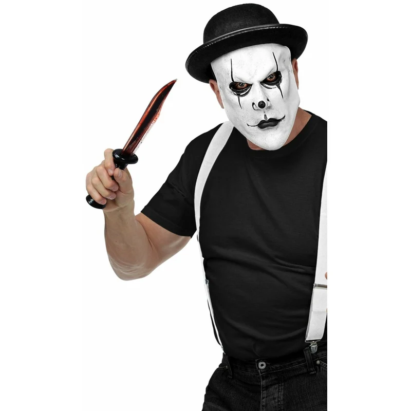 Mime Maske aus Latex mit Melone