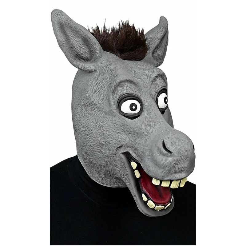 Grauer Esel Maske aus Latex