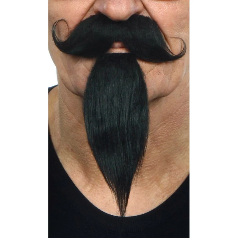 Schnurrbart und Spitzbart schwarz Professional 026-MF