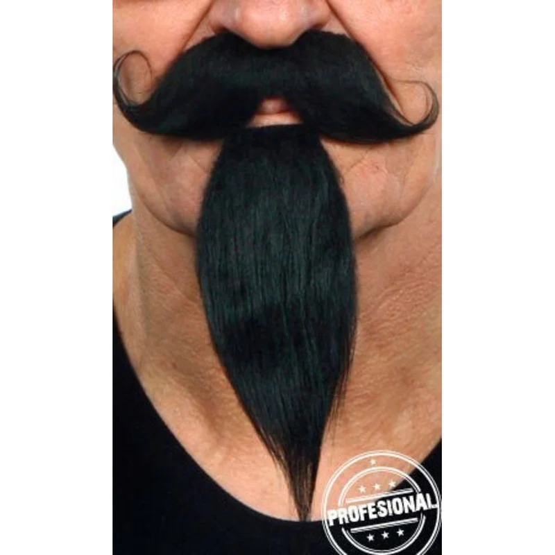 Schnurrbart und Spitzbart schwarz Professional 026-MF