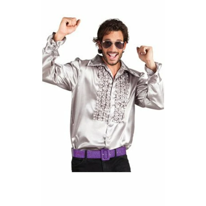 Disco Hemd Silber Erwachsene