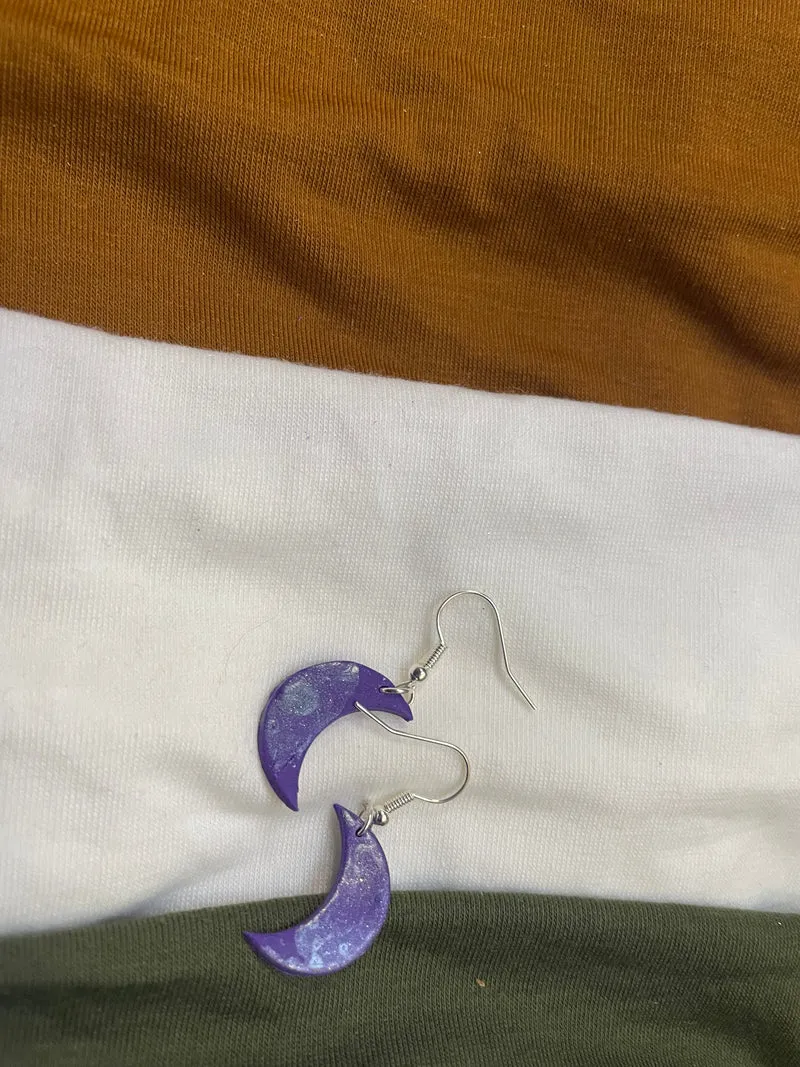 Crescent Moon Drop Earrings