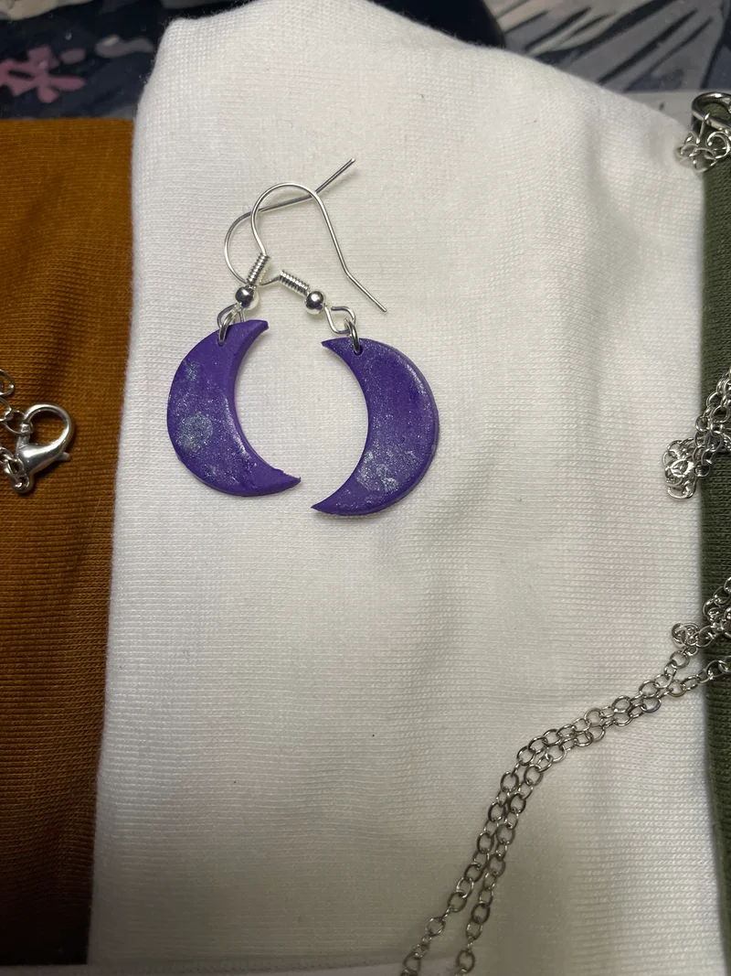 Crescent Moon Drop Earrings