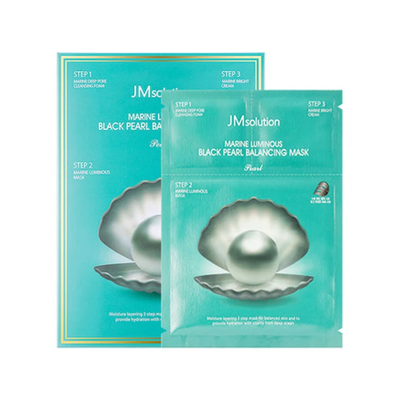 [Self-operated] South Korea's JM SOLUTION Jisiyan Blue Light Marine Black Pearl Balancing Brightening Mask Pearl Edition 27ml single piece three-part hydration, whitening and brightening skin tone