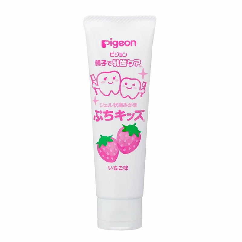 [Self-operated] Japanese PIGEON Pigeon Swallowable Toothpaste for Infants and Toddlers, Strawberry Flavor 50g, Pigment-Free, Non-toxic, Anti-Cavities and Caries, Available for 1 and a half years old and above