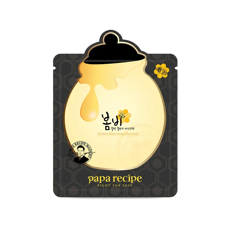 [Self-operated] Korean PAPA RECIPE Chunyu New Lucca Honey Jar Propolis Double Moisturizing Black Mask 25g single piece