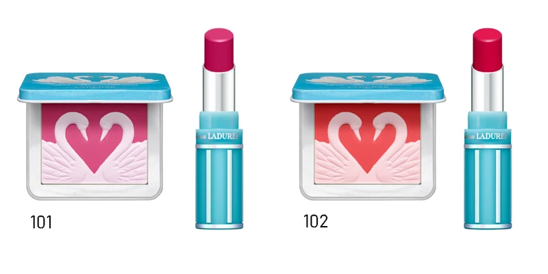 [Self-operated] Japanese LADUREE Christmas limited swan blush lipstick makeup set color 101