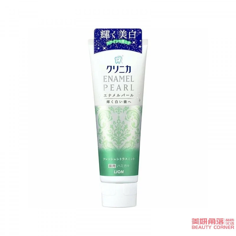 [Self-operated] Japanese LION CLINICA Enzyme Whitening Toothpaste 130g Removes Yellow Tartar and Whitens Teeth Stains Green Tube Orange Mint