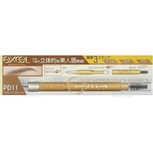 [Self-operated] Japanese EXCEL three-in-one ultra-fine eyebrow pencil PD11 apricot brown, waterproof and natural, long-lasting and non-fading for beginners
