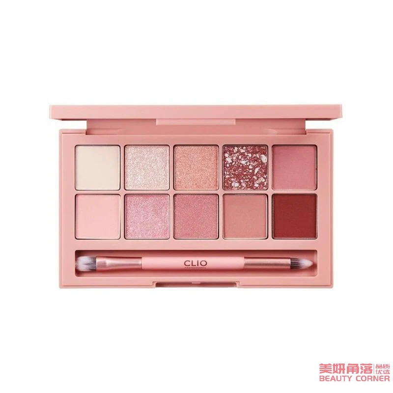 [Self-operated] Korean CLUB CLIO 10-color eyeshadow palette in one palette, color No. 1, Simply Pink, simple spring powder, INS super hot sequin makeup, romantic mocha eyeshadow palette