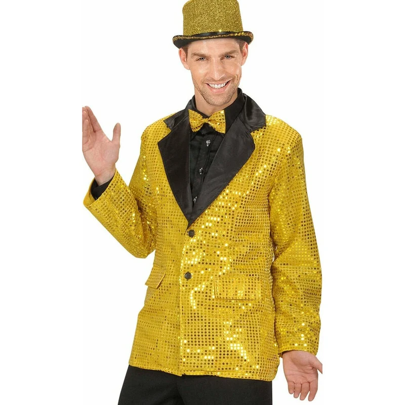 Pailletten Jacke gold für Erwachsene